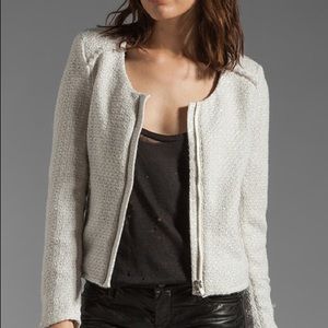 Bardot Frayed Boucle Jacket